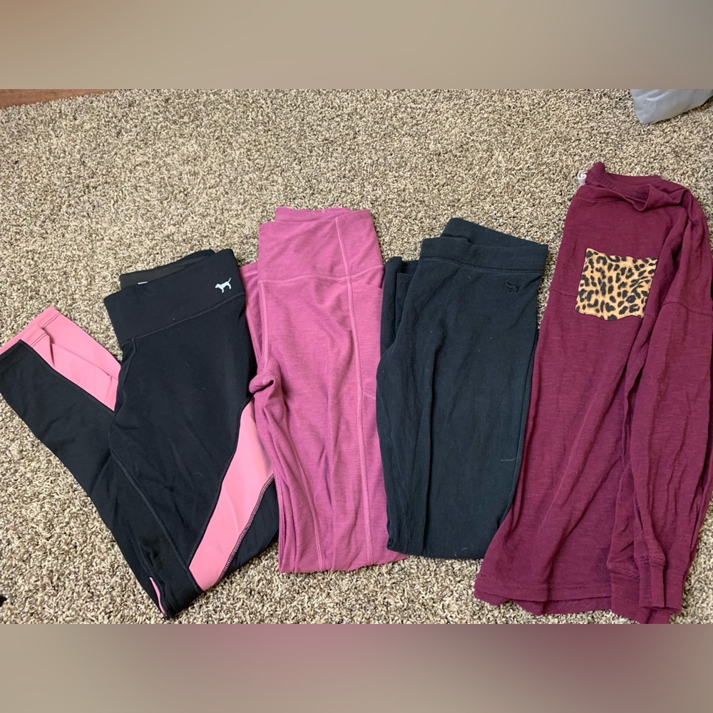 Women’s small PINK Victoria's Secret jacket, long sleeve and Leggings Bundle